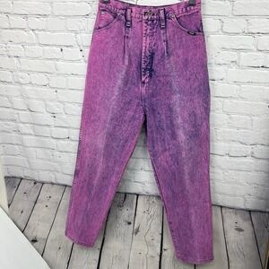 Vintage Wrangler Silver Lake Acid Wash Pink Jeans Western Bareback 13/14 Hi Rise